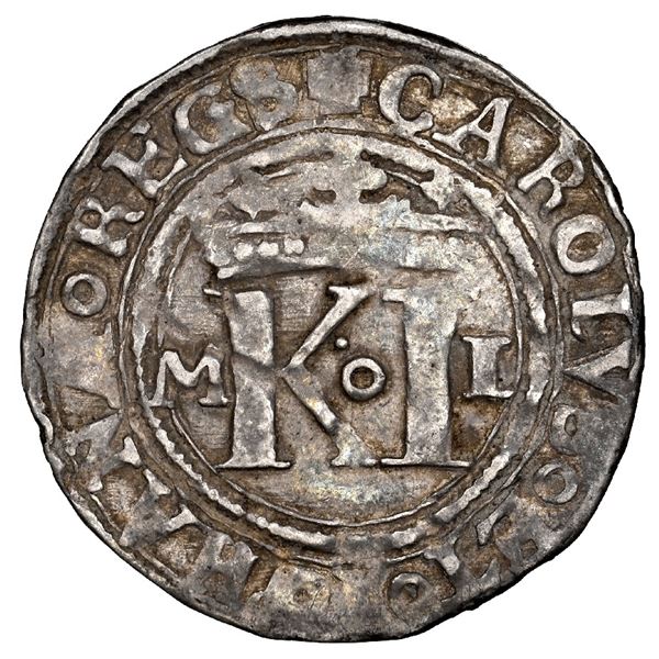 Mexico City, Mexico, 1/2 real, Charles-Joanna, "Late Series," assayer L to right, o between K and I,