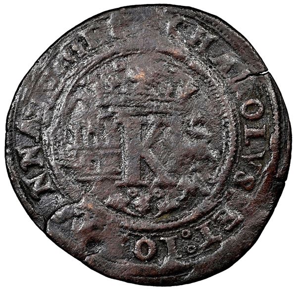 Mexico City, Mexico, copper 4 maravedis, Charles-Joanna, "Late Series," no assayer (period of assaye