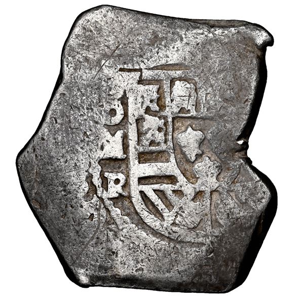 Mexico City, Mexico, cob 8 reales, Philip V, assayer R, NGC Fine 15.