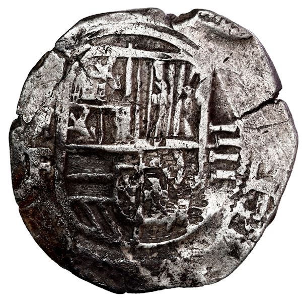 Mexico City, Mexico, cob 4 reales, Philip III, assayer F below mintmark oM to left (pre-dated type),