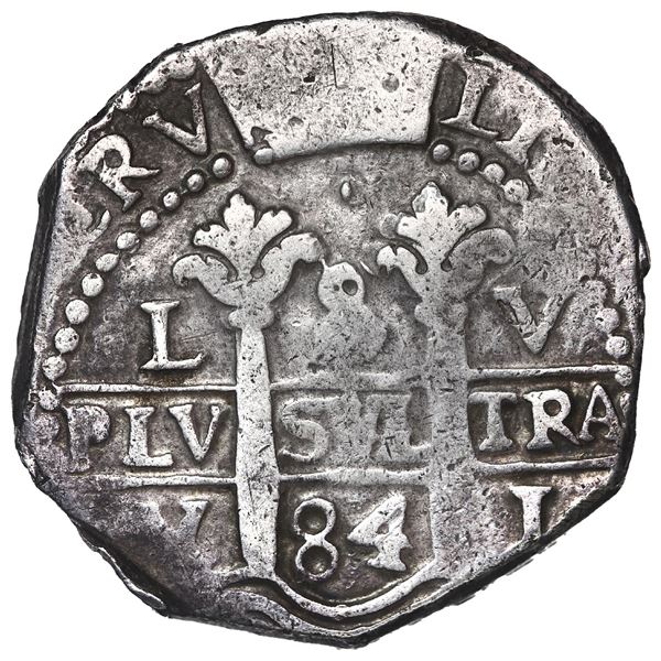 Lima, Peru, cob 8 reales, 1684 V.