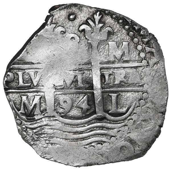 Lima, Peru, cob 8 reales, 1694 M.