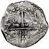 Image 2 : Potosi, Bolivia, cob 8 reales, 1619 T, NGC VF details / environmental damage.