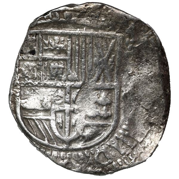 Potosi, Bolivia, cob 8 reales, 1629 (T), denomination 8, fine-dot borders.