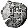 Image 1 : Potosi, Bolivia, cob 8 reales, 1754 q/C, rare, with Guatemala sun-over-mountains countermark (Type I