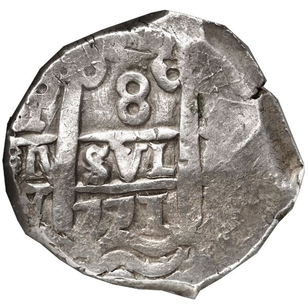 Potosi, Bolivia, cob 8 reales, 1771 V-Y, NGC AU 53.
