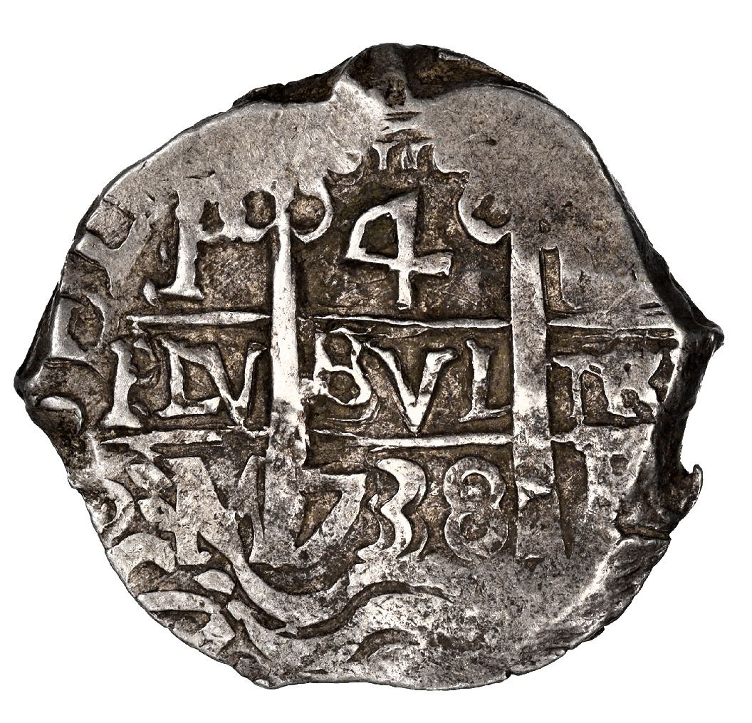 Potosi, Bolivia, cob 4 reales, 1738 M, PCGS AU50, finest and only ...