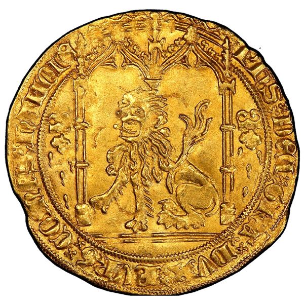 Hainaut (Valenciennes mint), Belgium, gold lion d'or, Philip the Good (Duke of Burgundy, 1419-67), s