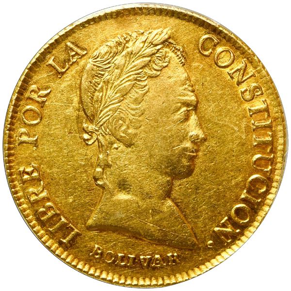 Potosi, Bolivia, gold 8 scudos, 1846 R, PCGS AU53.