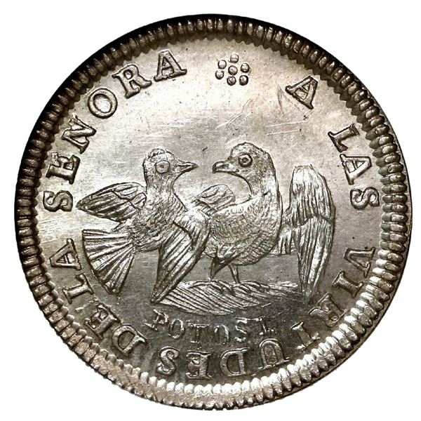 Potosi, Bolivia, 1 sol monetary medal, pre-1848, Mercedes Coll (wife of Ballivian), NGC MS 64.