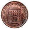 Image 1 : Montreal, Province of Canada (struck in England), Bank of Montreal copper "front view" half penny to