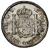 Image 2 : Santiago, Chile, bust 1 real, Ferdinand VII transitional (bust of Charles IV, legend FERDIN . VII ov