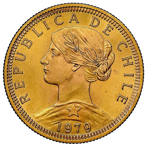 Santiago, Chile, gold 100 pesos (10 condores), 1979, NGC MS 66.