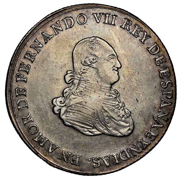 Bogota, Colombia, 8 reales-sized proclamation medal, Ferdinand VII (bust of Charles IV), 1808, from 