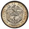 Image 1 : Bogota, Colombia, 10 reales, 1850, lettered edge, NGC MS 65.