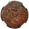 Image 2 : Cartagena, Colombia, copper provisional 1/2 real, 1812, NGC AU 50 Brown.