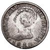 Image 1 : Costa Rica, 2 reales, female head / ceiba tree counterstamp (Type III, 1845) on a Madrid, Spain, bus