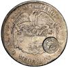 Image 2 : Costa Rica, 50 centavos, arms/lion double countermark (Type VII, 1889) on a Medellin, Colombia, 5 de
