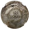 Image 2 : Costa Rica, 50 centimos, 1923 counterstamp (Type VIII) on a Costa Rica 25 centavos, 1864 GW, small 2