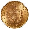 Image 2 : Cuba (struck at the Philadelphia Mint), gold 5 pesos, 1915, Jose Marti, NGC MS 64.