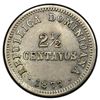 Image 2 : Dominican Republic, copper-nickel 2-1/2 centavos, 1877, PCGS AU detail / cleaned.