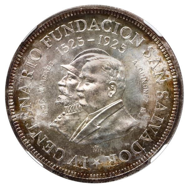 El Salvador (struck at the Mexico City Mint), 1 colon, 1925, 400th anniversary of the founding of Sa