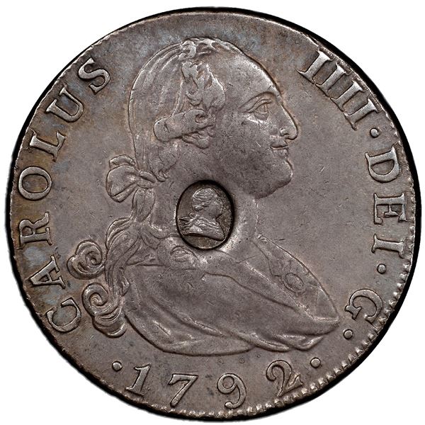 Great Britain, Bank of England, half dollar, oval George III countermark (1797-99) on obverse of a M