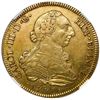 Image 1 : Guatemala, gold bust 8 escudos, Charles III, 1778 P, small date, rare, NGC AU 53.