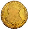 Image 1 : Guatemala, gold bust 4 escudos, Charles IV transitional (bust of Charles III, ordinal IV/III), 1789 