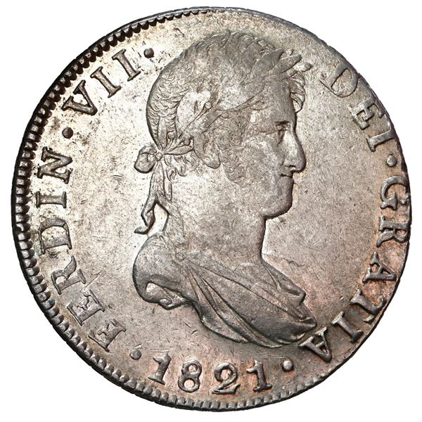 Guatemala, bust 8 reales, Ferdinand VII, 1821 M.