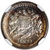 Image 2 : Guatemala, 1/2 real, 1893/2, small wreath, no fineness, rare, NGC MS 64, finest known in NGC census,