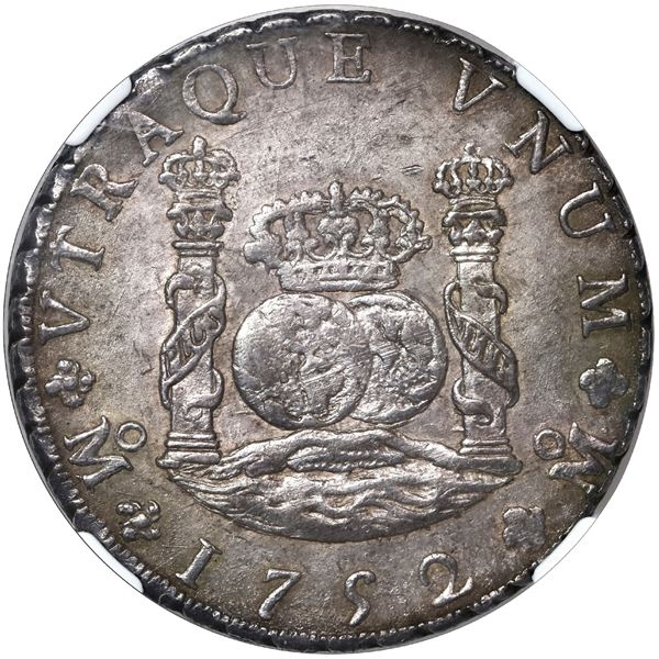 Mexico City, Mexico, pillar 8 reales, Ferdinand VI, 1752 MF, NGC MS 62.