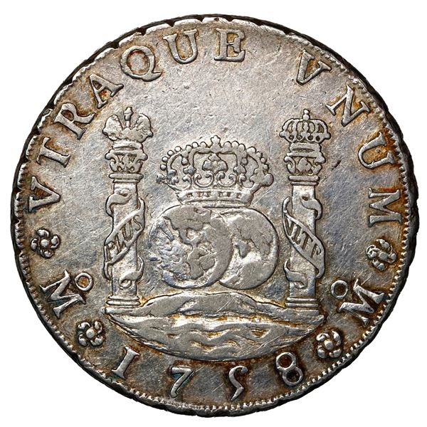 Mexico City, Mexico, pillar 8 reales, Ferdinand VI, 1758 MM.