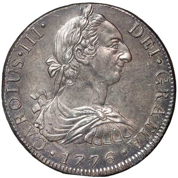 Mexico City, Mexico, bust 8 reales, Charles III, 1776 FM.