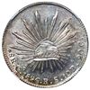 Image 1 : Guanajuato, Mexico, cap-and-rays 8 reales, 1896 RS, NGC MS 62.