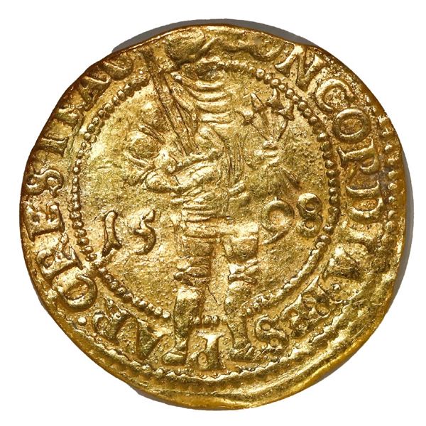 Utrecht, Netherlands, gold ducat, 1598, NGC AU 50.