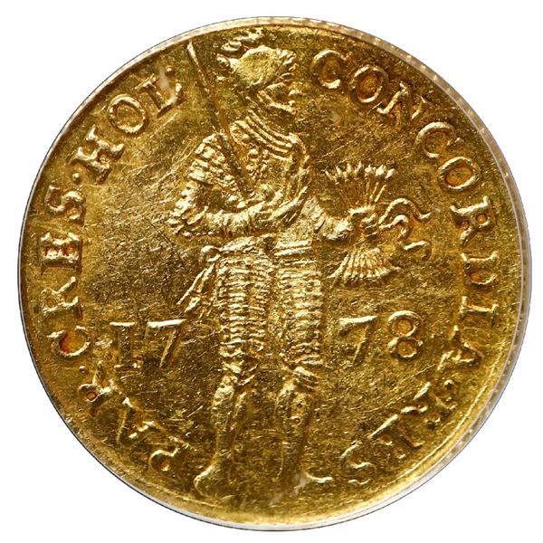 Holland, Netherlands, gold ducat, 1778, PCGS AU58.