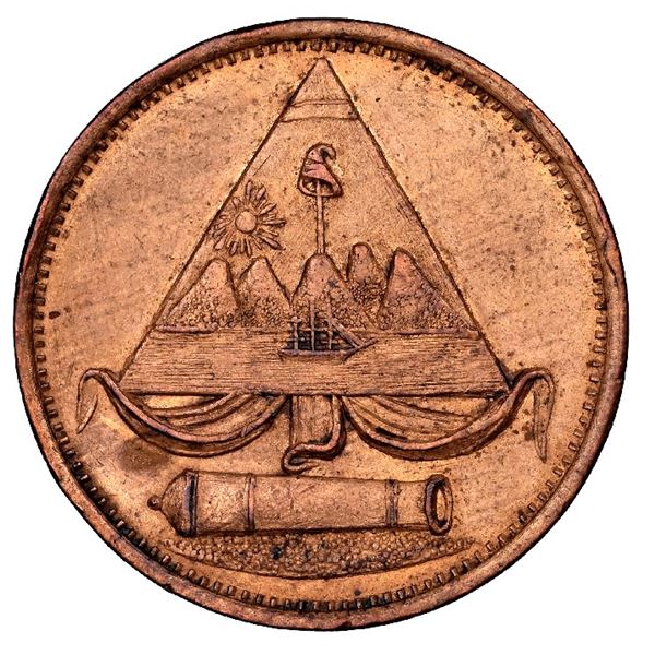 Leon, Nicaragua (struck by Scovill Mfg. in Waterbury, Conn.), copper 1-1/2 centavos token, Compania