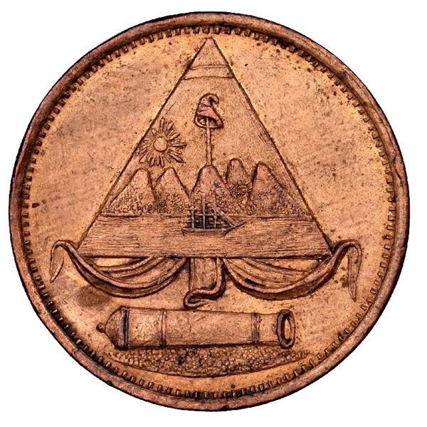 Leon, Nicaragua (struck by Scovill Mfg. in Waterbury, Conn.), copper 1-1/2 centavos token, Compania 