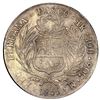 Image 2 : Pasco, Peru, 4 reales, 1855 M, REP PERUANA, JB in relief below feet, B in wreath above arms, PCGS AU