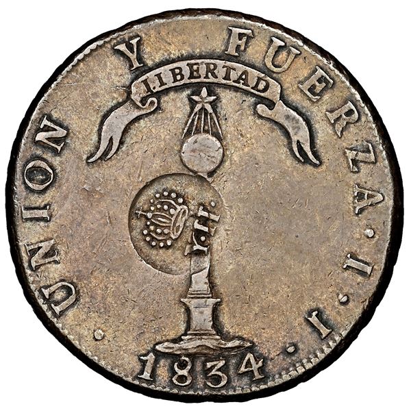 Philippines (under Spain), 8 reales, Isabel II, crowned "Y.II" countermark (Type VI, 1834-37) on a S