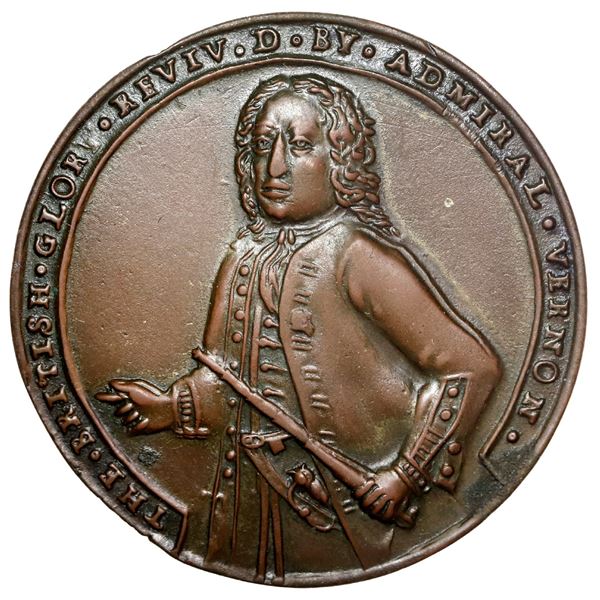 Great Britain, copper alloy Admiral Vernon medal, 1739, Vernon / Porto Bello, ex-Adams (Plate).