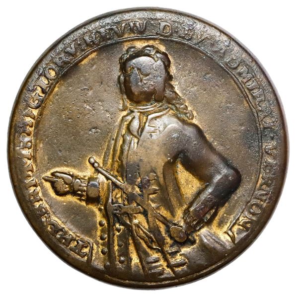 Great Britain, medium-sized copper alloy Admiral Vernon medal, 1739, Vernon / Porto Bello, unique di