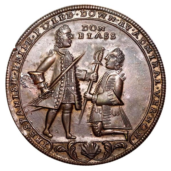 Great Britain, copper alloy Admiral Vernon medal, 1739, Vernon and Lezo / Porto Bello, extremely rar