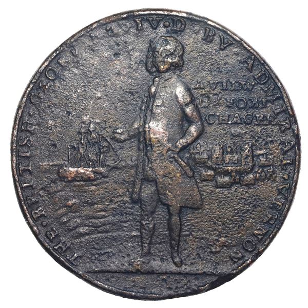 Great Britain, copper alloy Admiral Vernon medal, 1739, Vernon and Fort Chagre / Porto Bello, ex-Fer