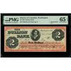 Image 1 : Washington, D.C., The Bullion Bank, $2 remainder, July 4, 1862, plate A, PMG Gem UNC 65 EPQ.