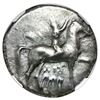 Image 1 : Calabria, Taras, AR didrachm, 302-280 BC, "boy on dolphin," NGC VF.