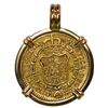 Image 2 : Popayan, Colombia, gold bust 2 escudos, Charles III, 1779 SF, mounted in 18K gold bezel with fixed b