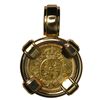 Image 2 : Madrid, Spain, gold bust 1/2 escudo, Charles III, 1786 DV, mounted in 18K gold bezel with diamonds (