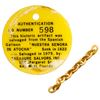 Image 1 : Small gold chain, 14 links, 1.04 grams, ex-Atocha (1622), with hand-signed certificate from 1976.